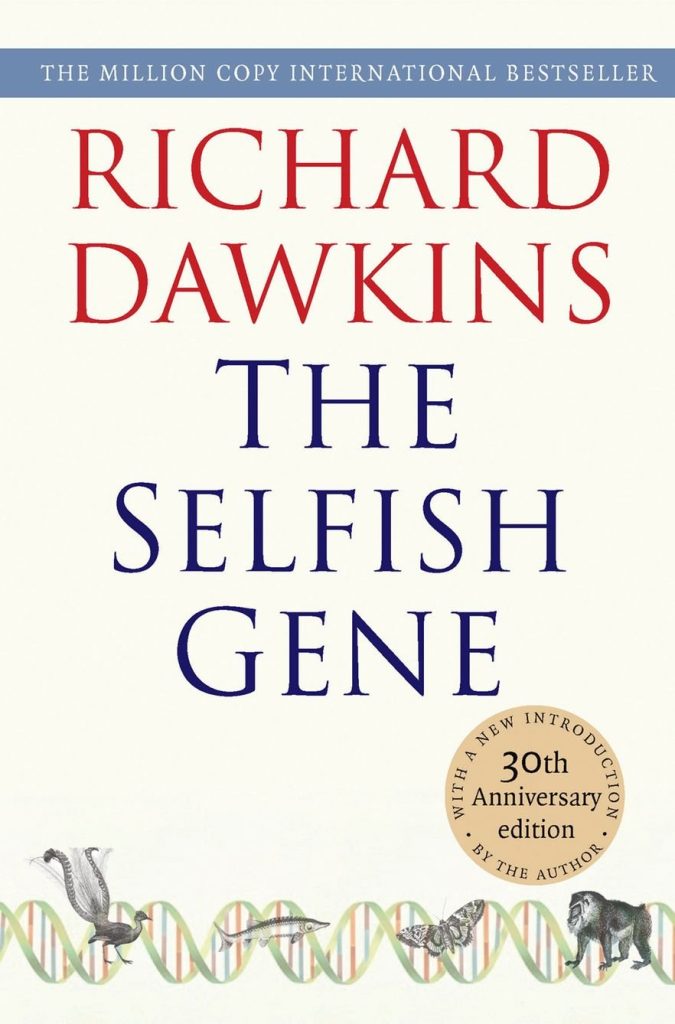 The Selfish Gene (30th Anniversary Edition) – Book cover featuring a stylized DNA double helix