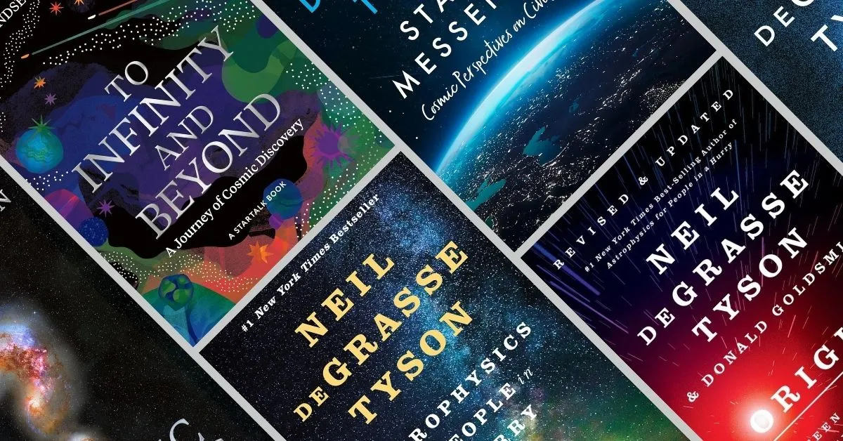 neil degrasse tyson book covers arranged in order